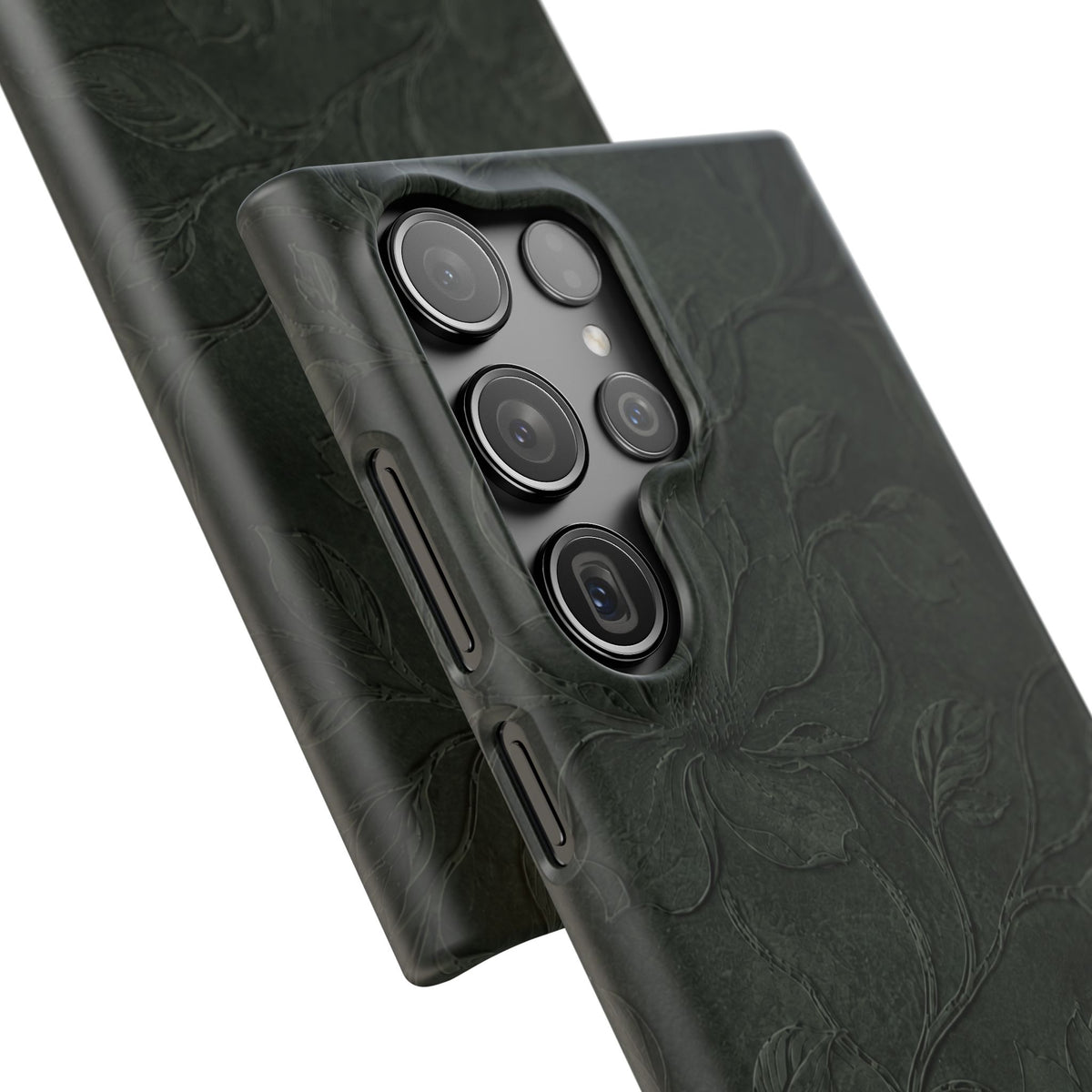 Dark Olive Floral Texture Snap Case
