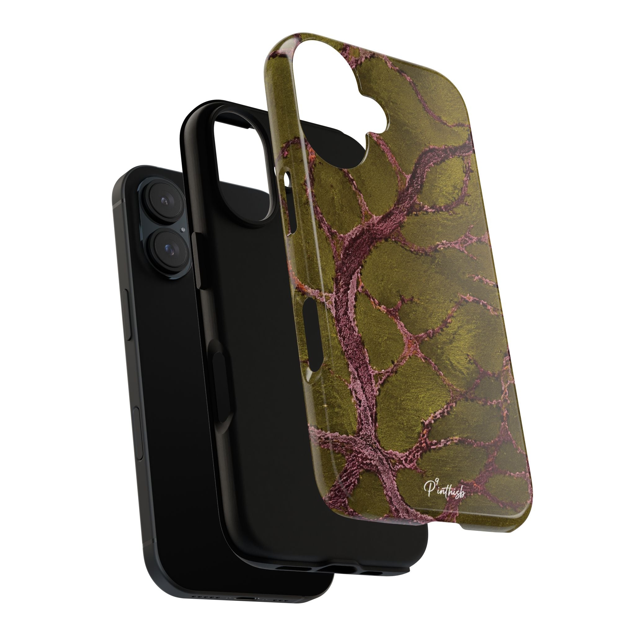 Olive & Rose Gold Tree Pattern Phone Case