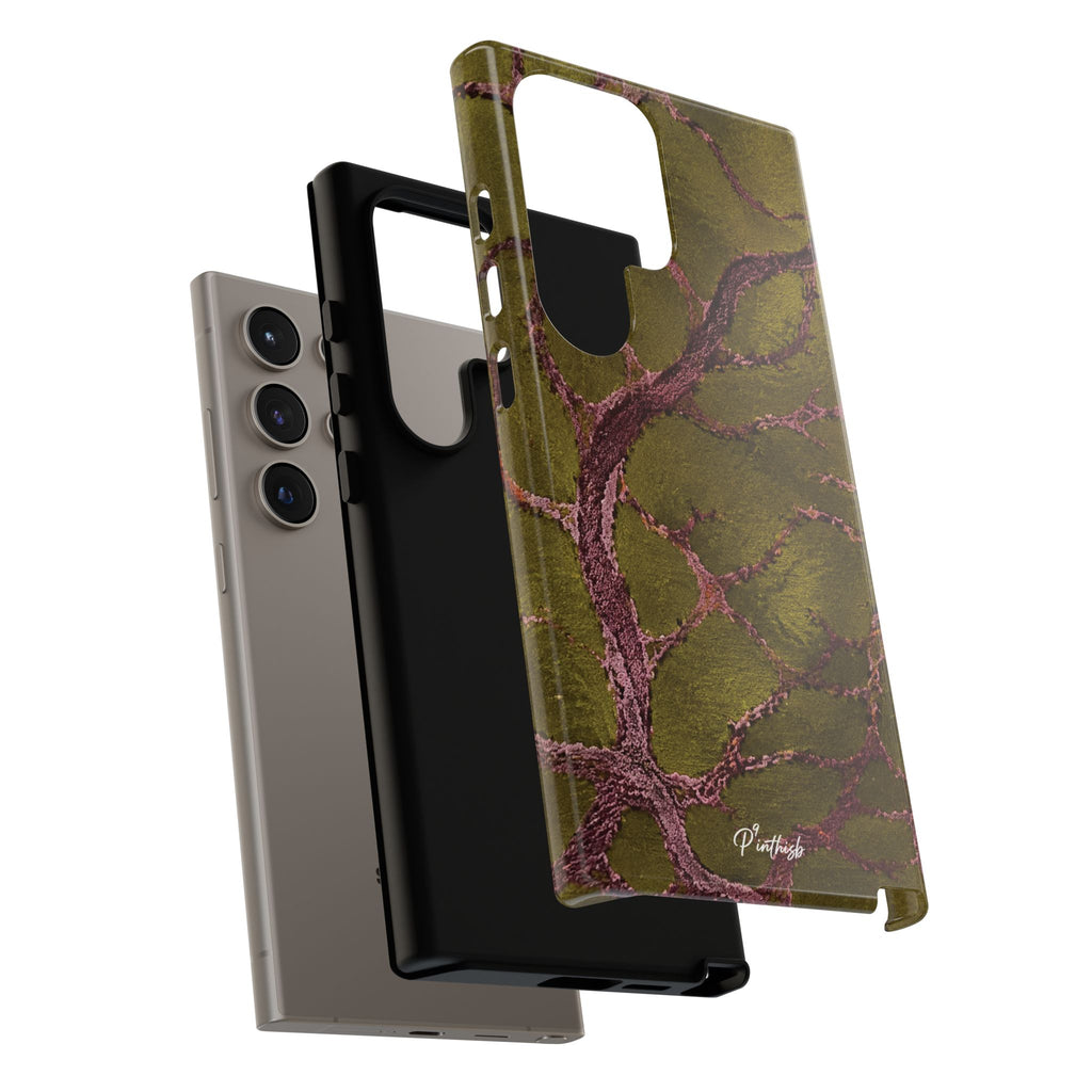 Olive & Rose Gold Tree Pattern Phone Case