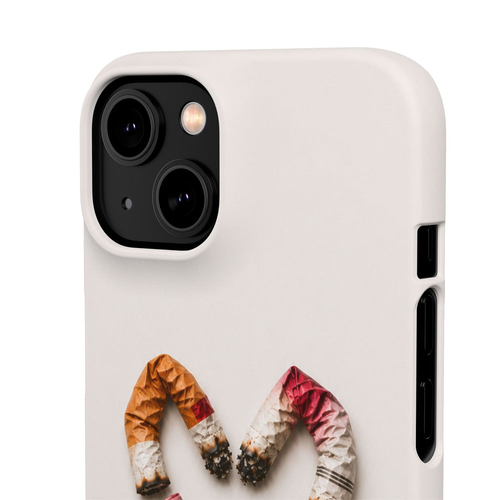 Cigarette Butts Heart Snap Case