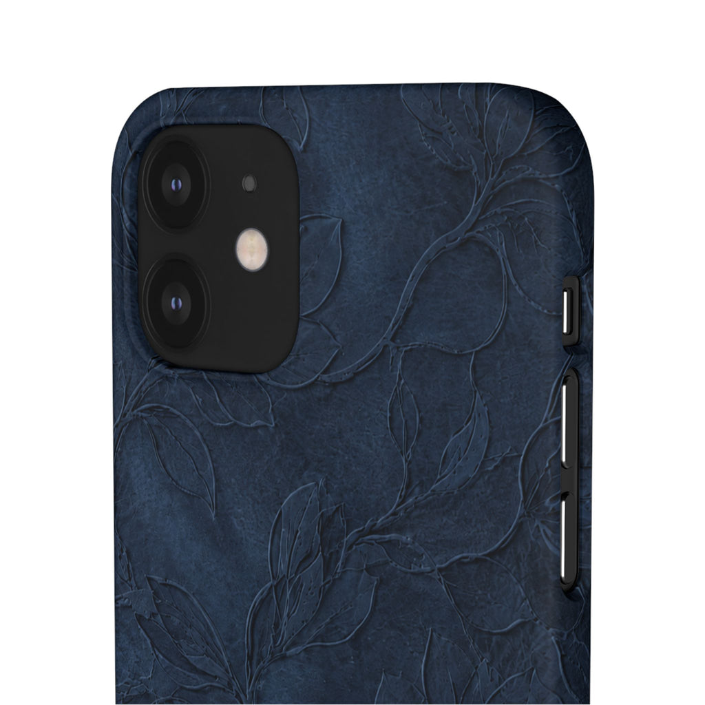 Navy Floral Textured Snap Case