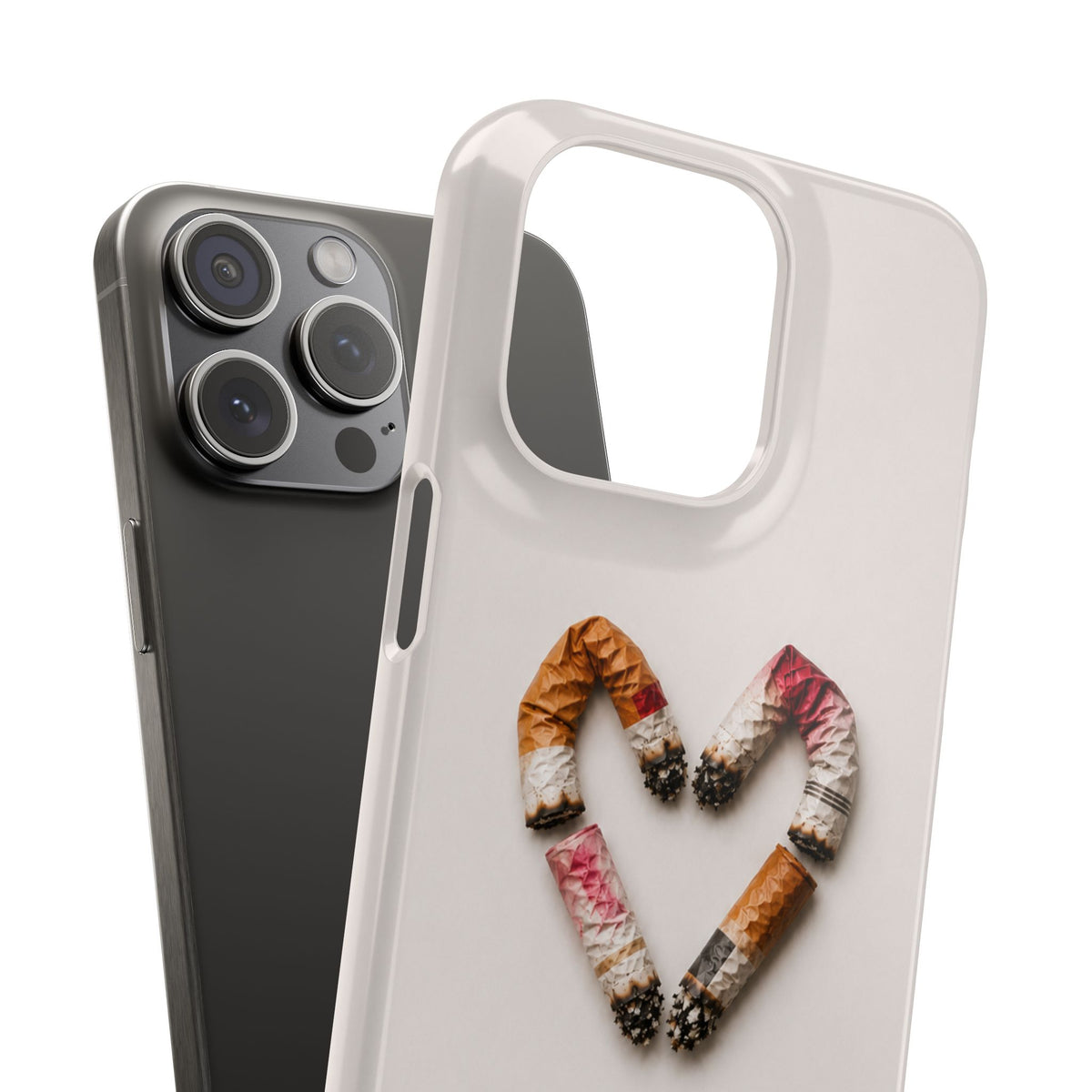 Cigarette Butts Heart Snap Case