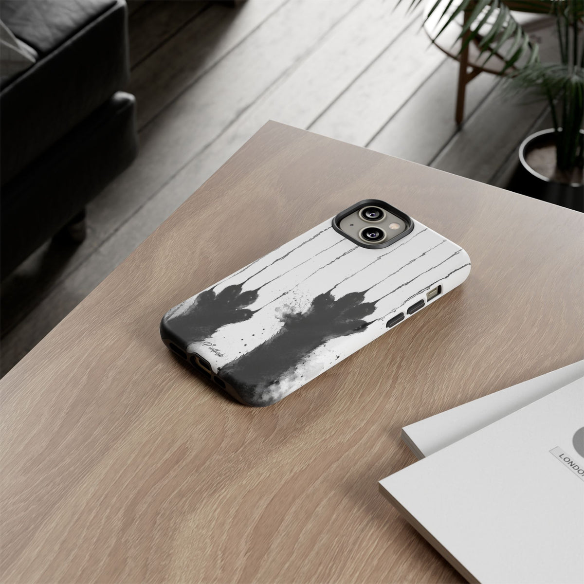 Black Ink Paw Print Tough Case