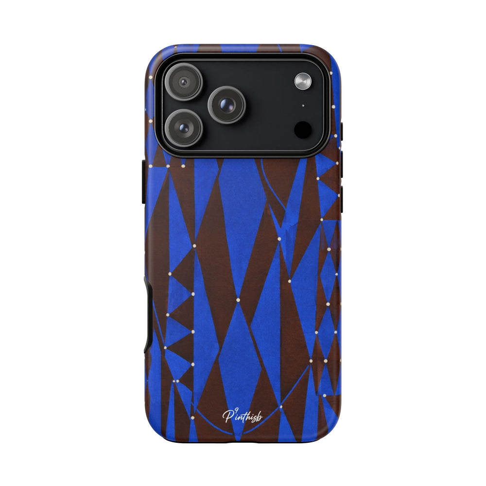 Geometric Blue Diamond Tough Phone Case