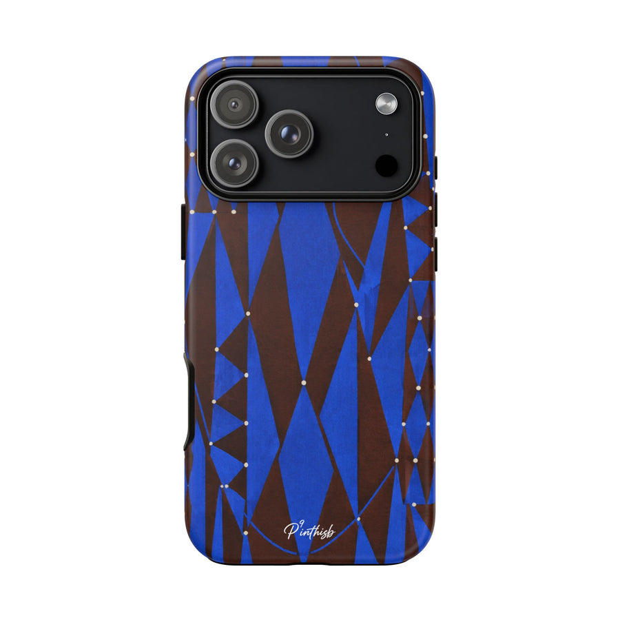 Geometric Blue Diamond Tough Phone Case