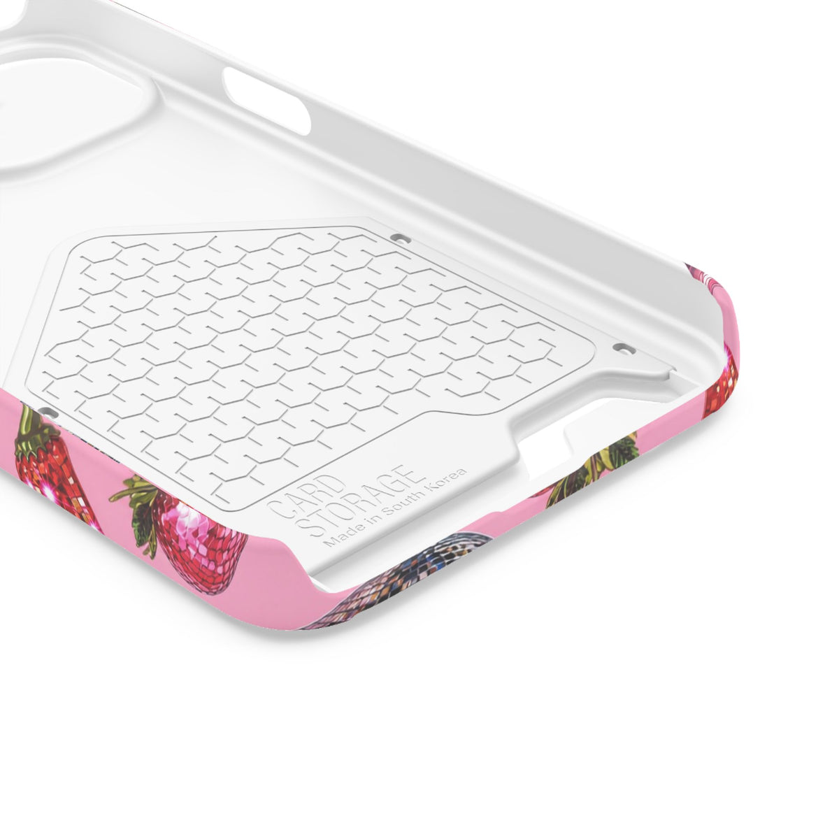 Pink Disco Strawberry & Pepper Phone Card Case