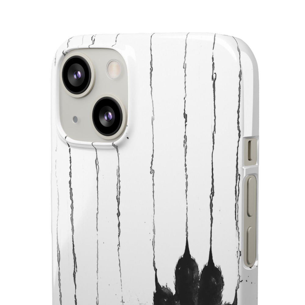 Black Ink Paw Print Snap Case