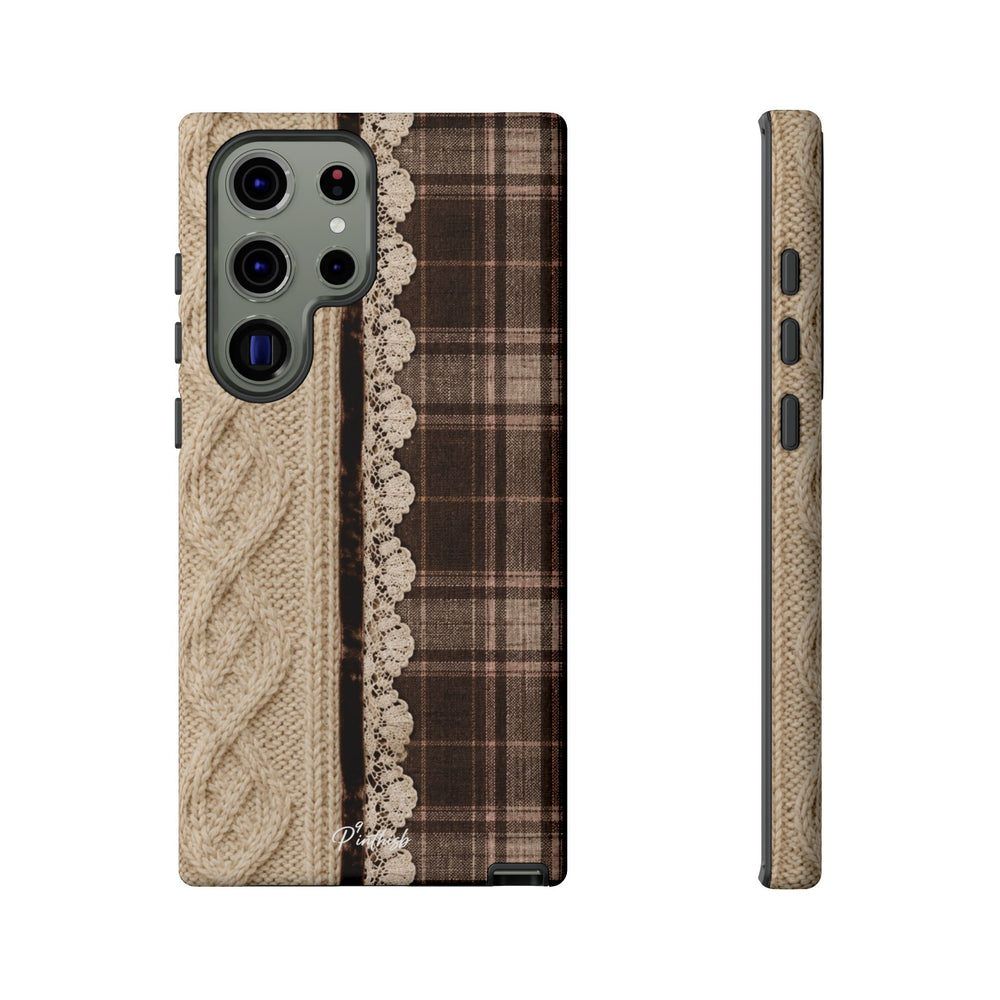 Cozy Plaid Knit Tough Phone Case