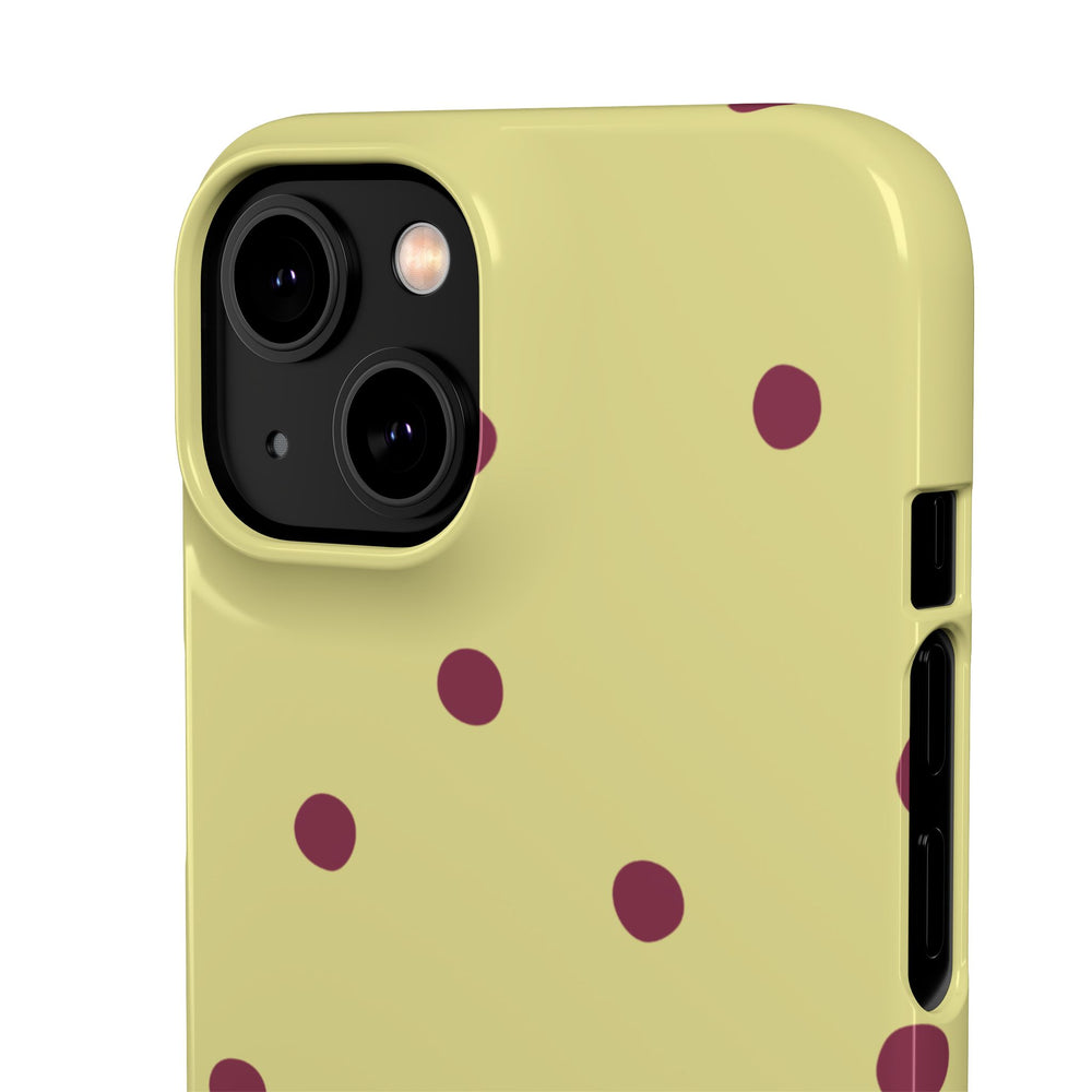 Yellow & Burgundy Polka Dot Snap Phone Case