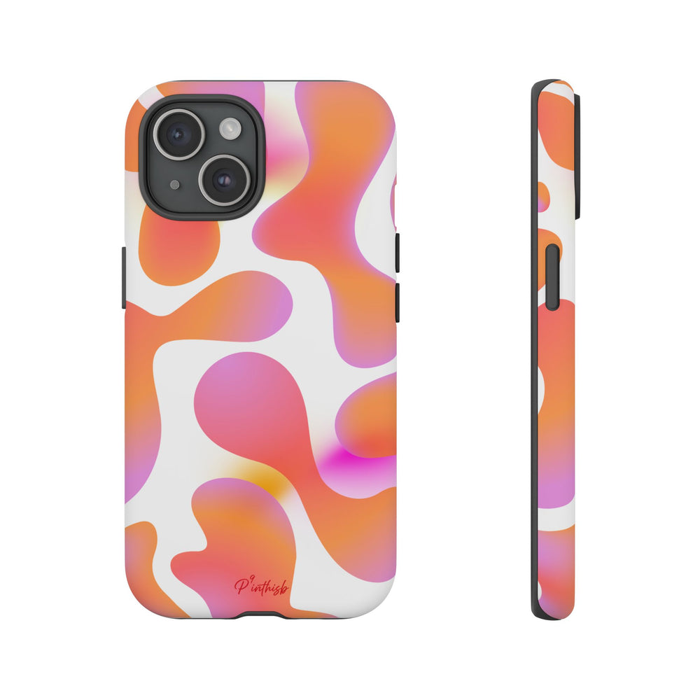 Abstract Orange Pink Camouflage Tough Phone Case
