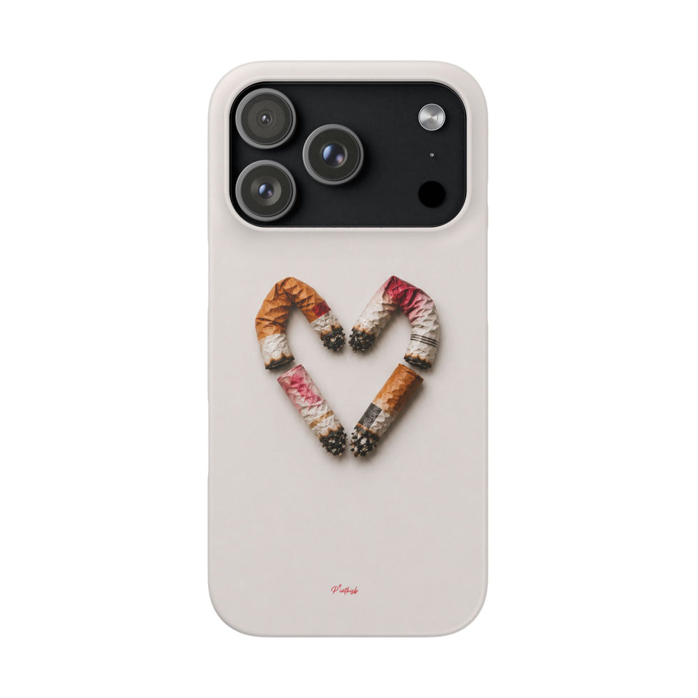 Cigarette Butts Heart Snap Case