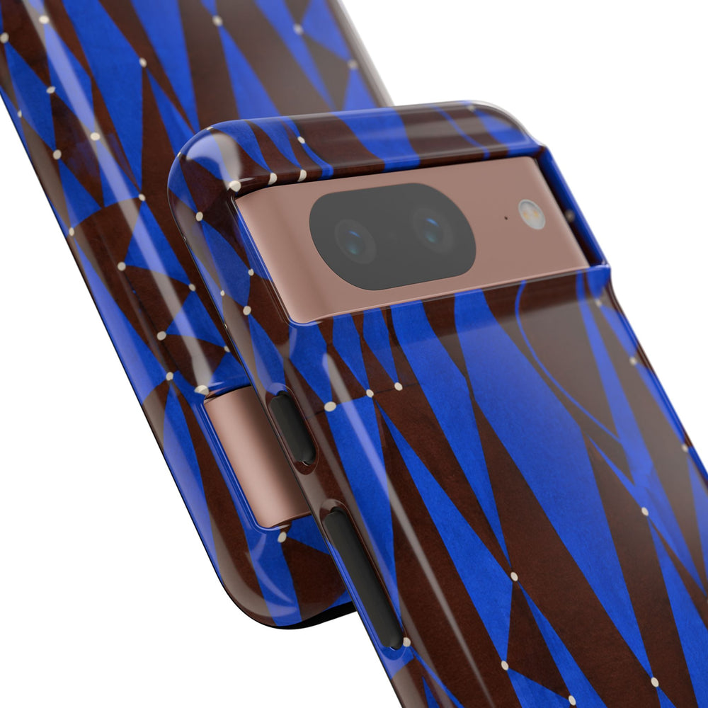 Geometric Blue Diamond Tough Phone Case