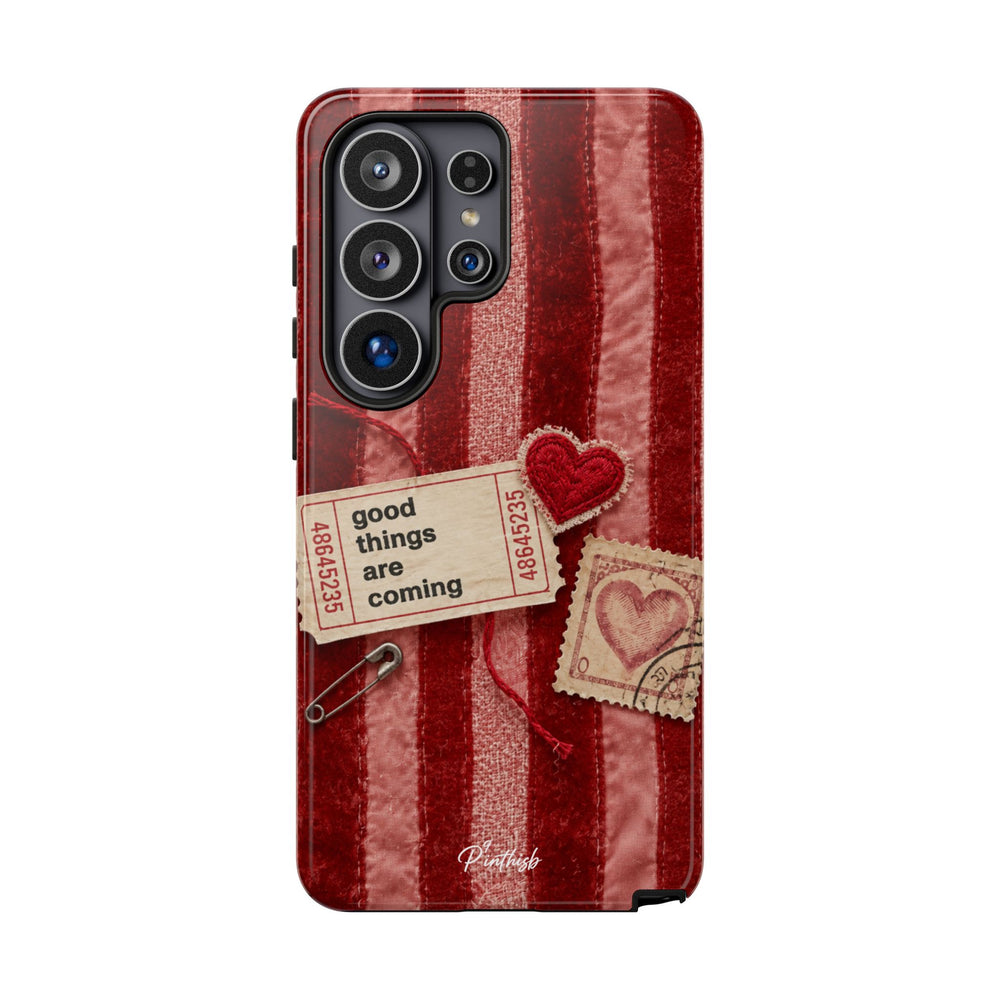 “Good Things Are Coming” Red Phone Case