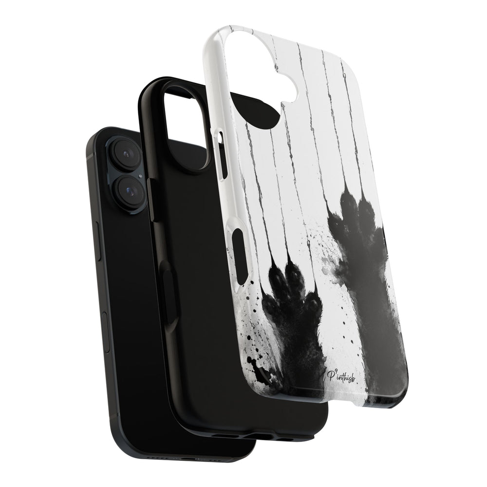 Black Ink Paw Print Tough Case