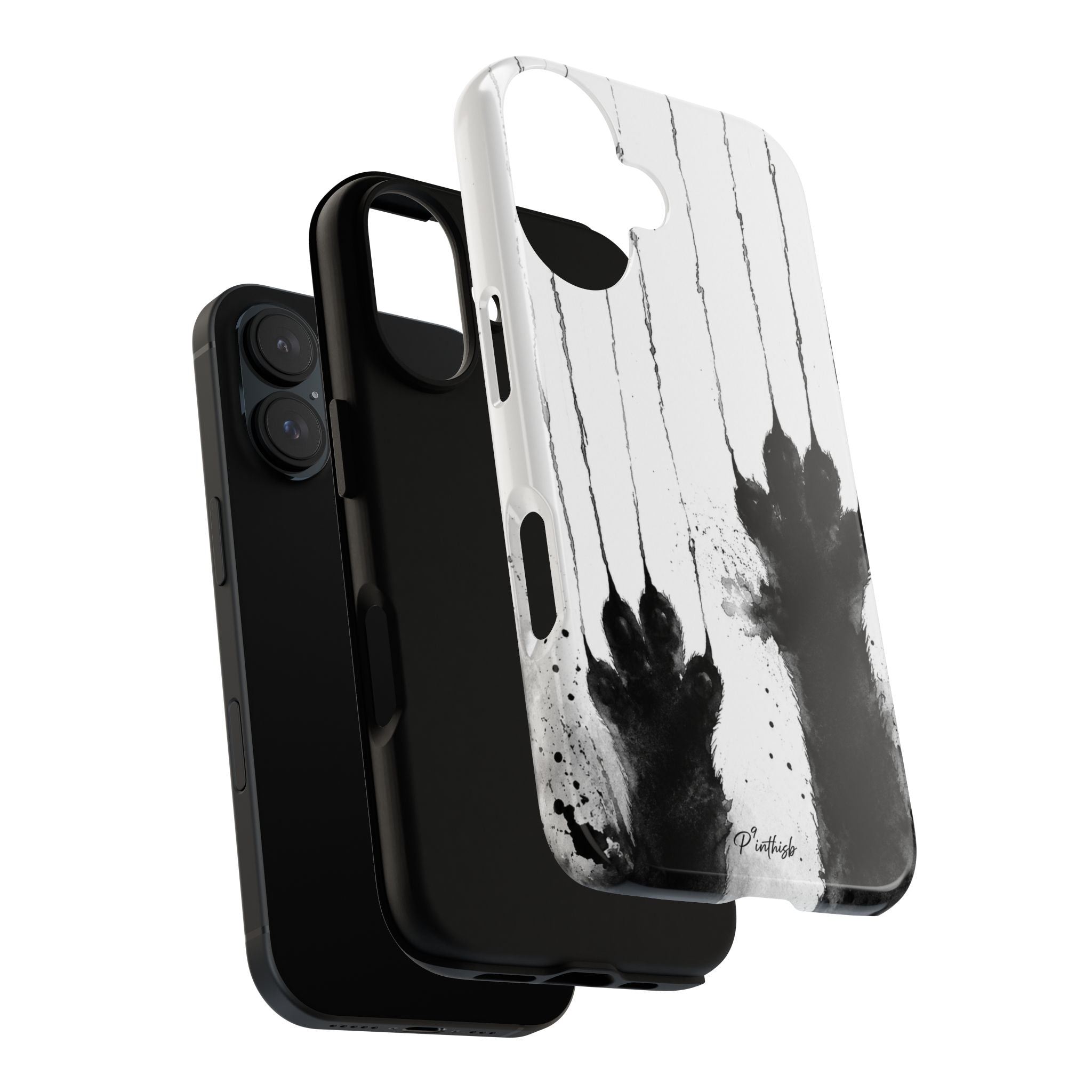 Black Ink Paw Print Tough Case