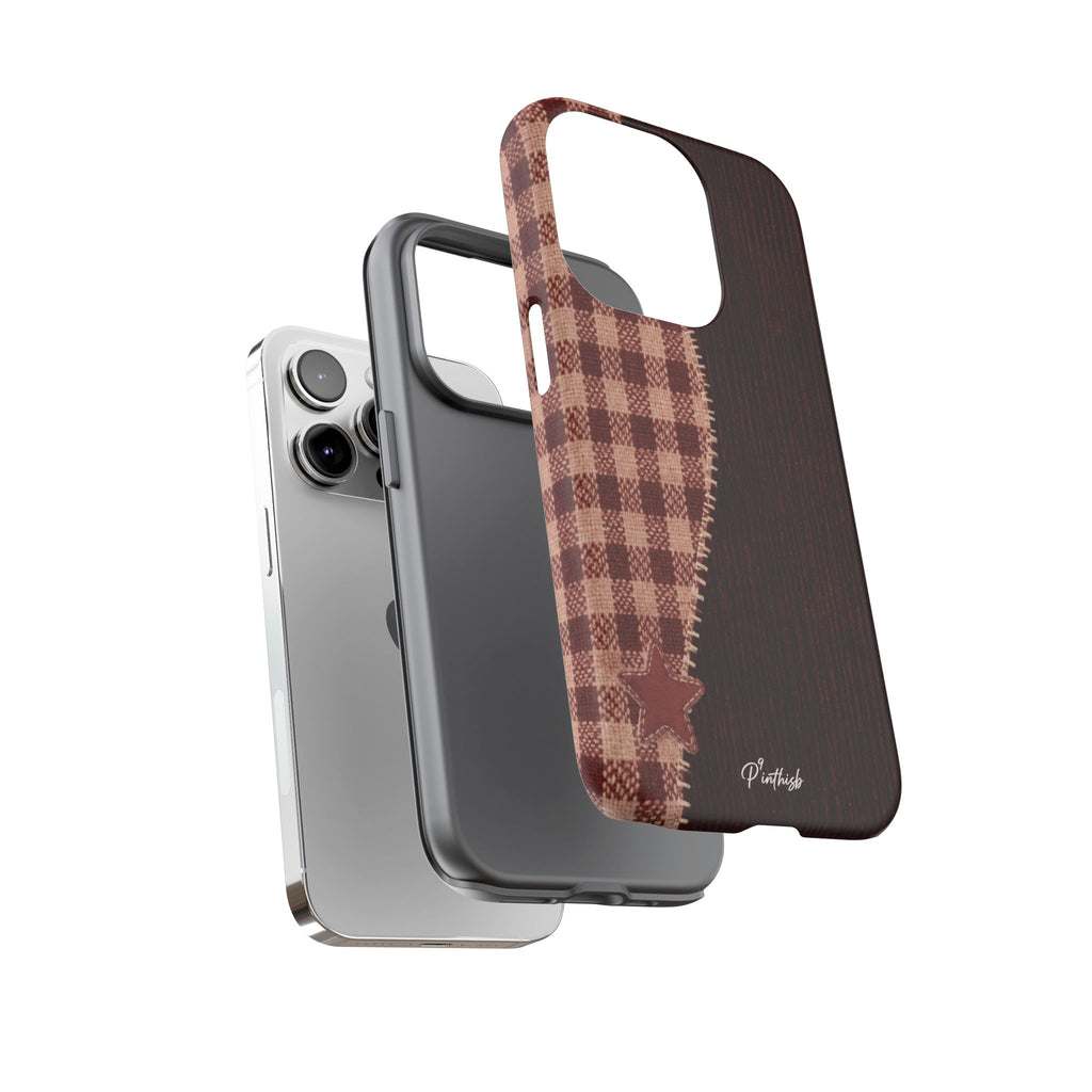 Rustic Plaid Stars Phone Case