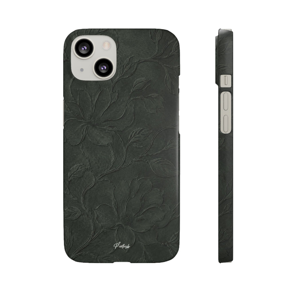 Dark Olive Floral Texture Snap Case