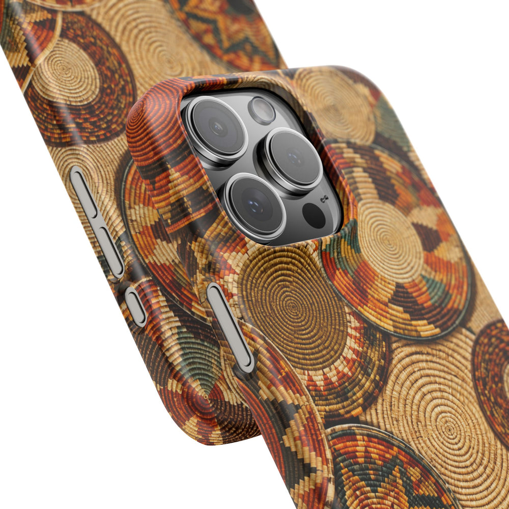 Bohemian Woven Basket Pattern Snap Case