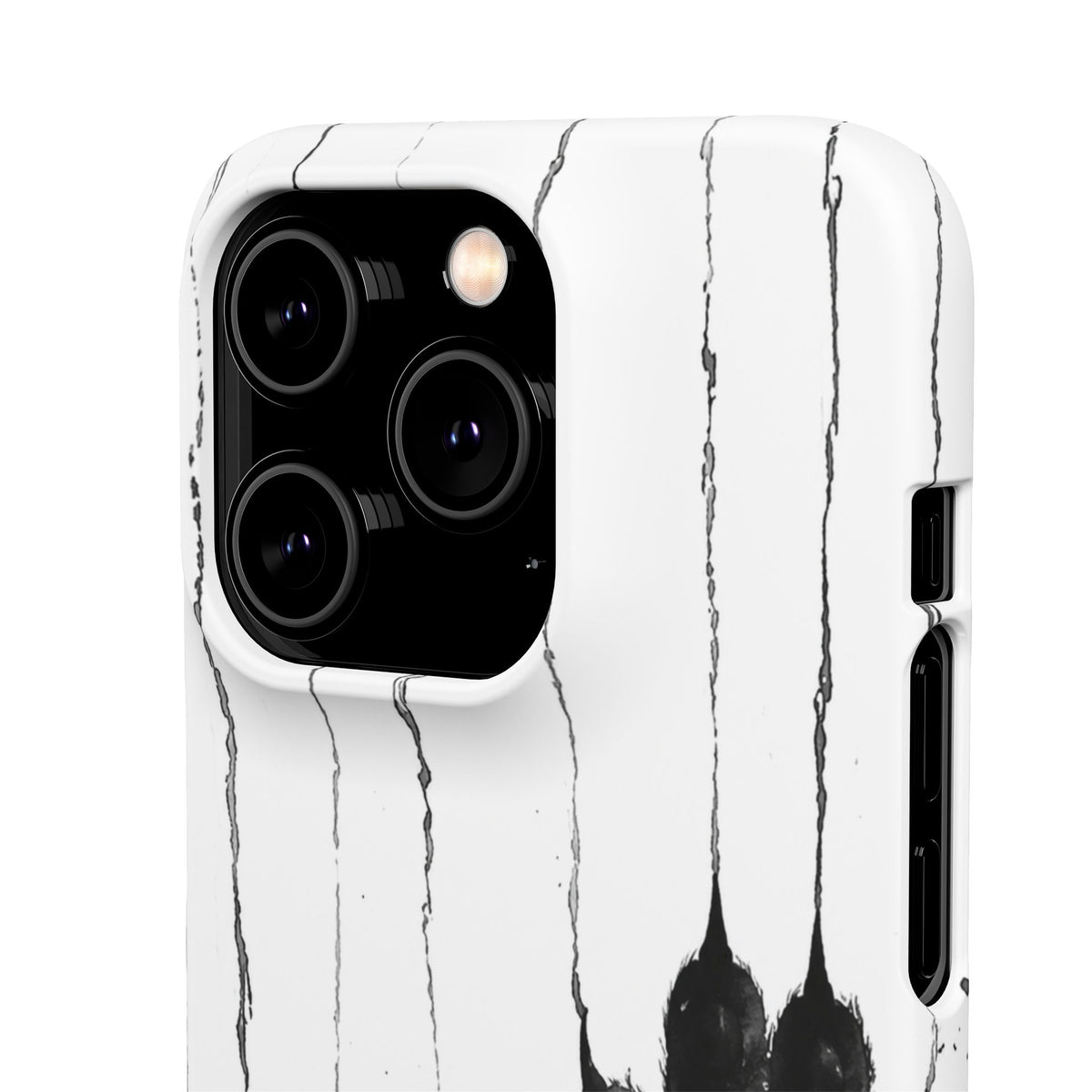 Black Ink Paw Print Snap Case