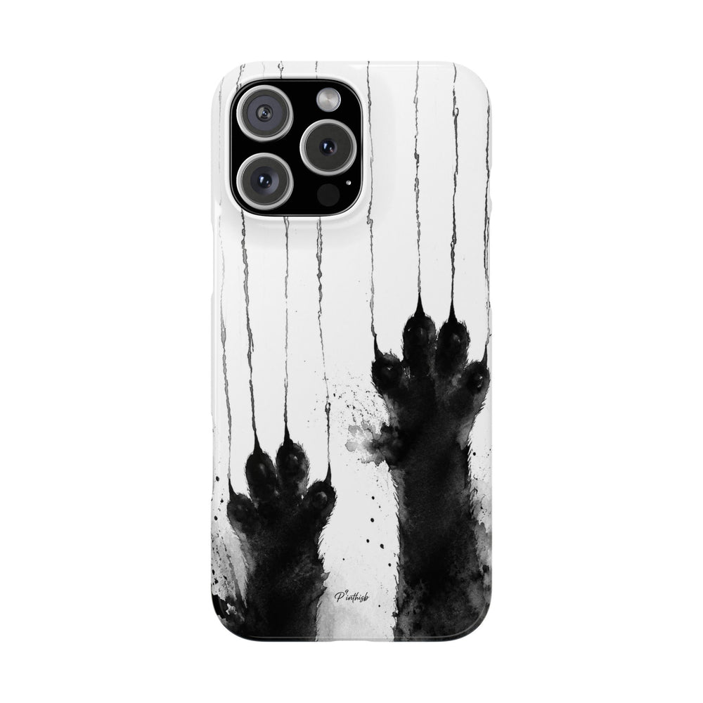 Black Ink Paw Print Snap Case