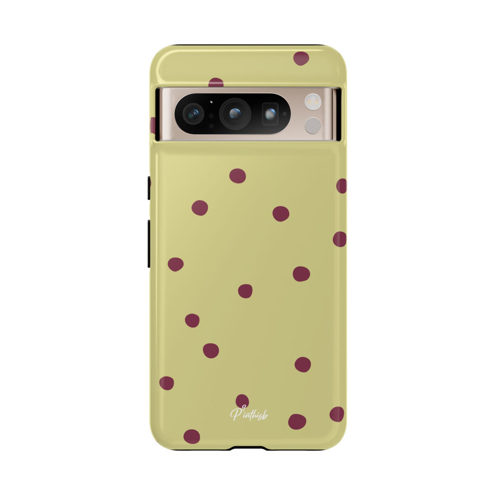 Yellow & Burgundy Polka Dot Tough Phone Case