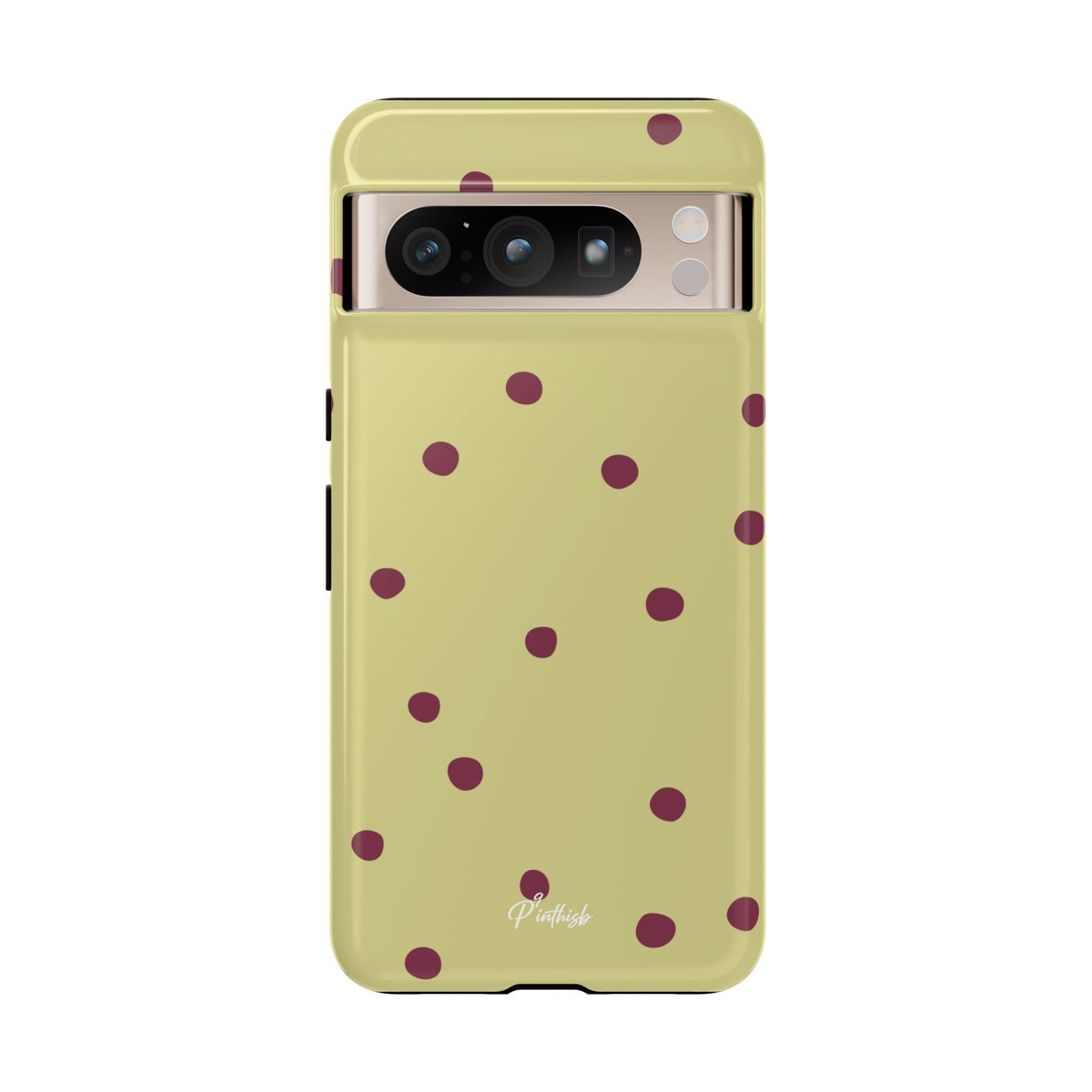 Yellow & Burgundy Polka Dot Tough Phone Case