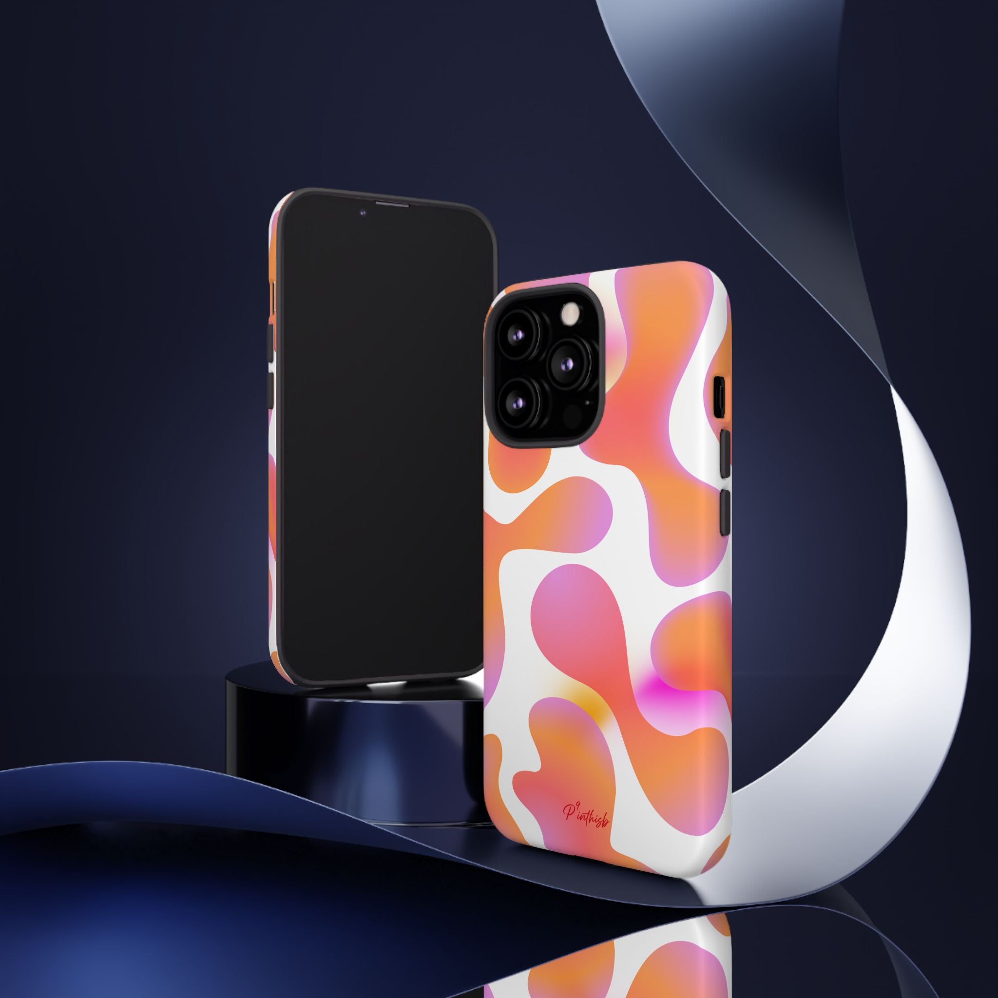 Abstract Orange Pink Camouflage Tough Phone Case