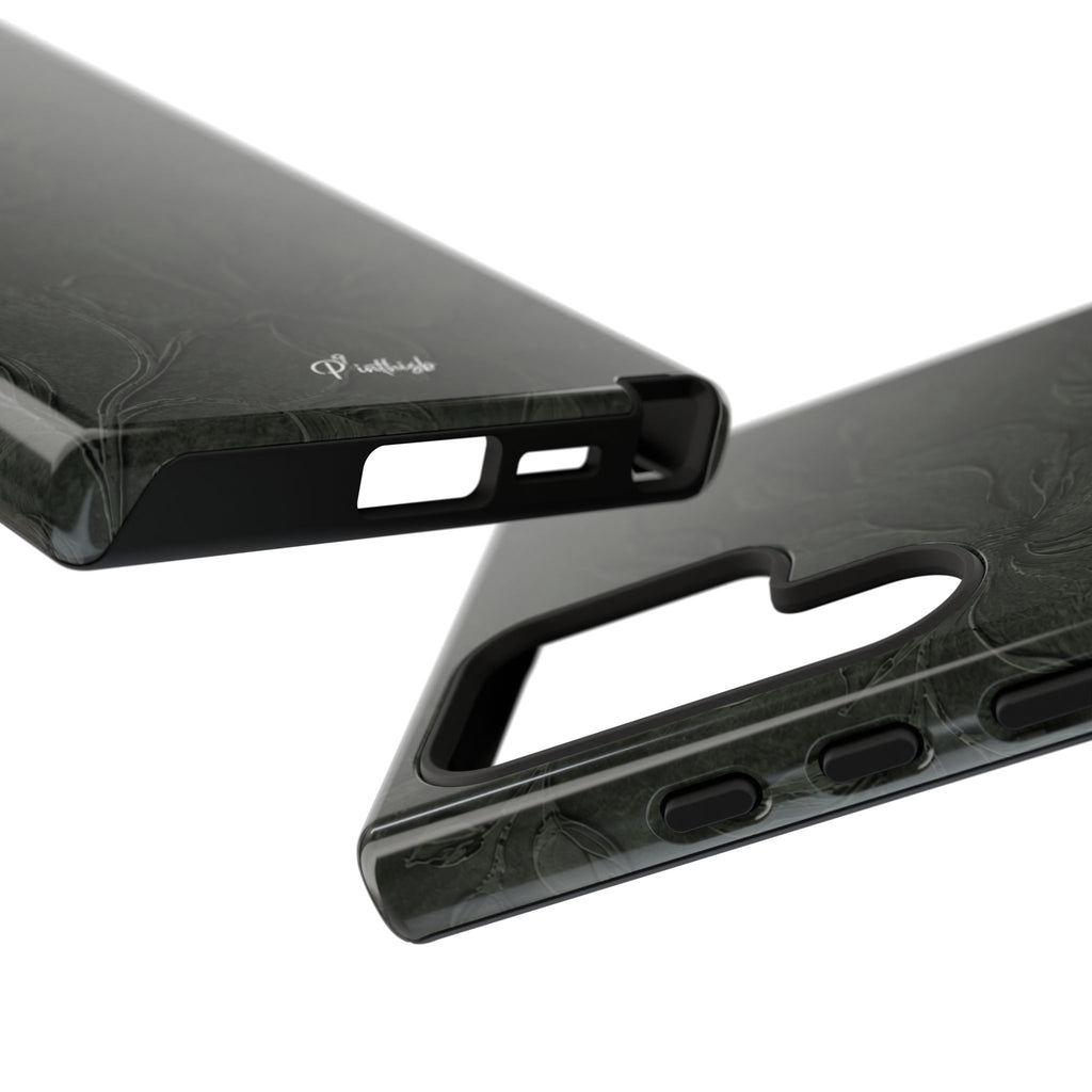 Dark Olive Floral Texture Tough Case