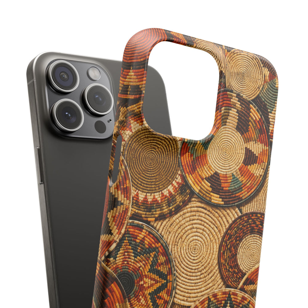 Bohemian Woven Basket Pattern Snap Case