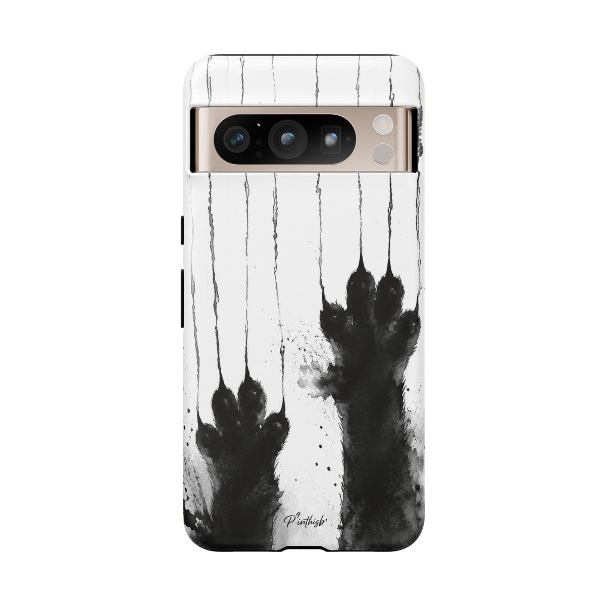 Black Ink Paw Print Tough Case
