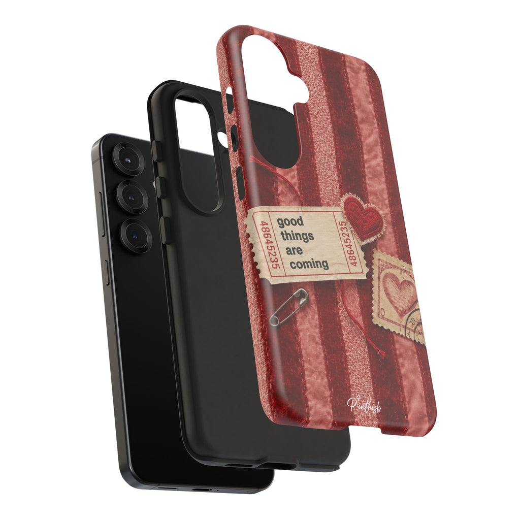 “Good Things Are Coming” Red Phone Case