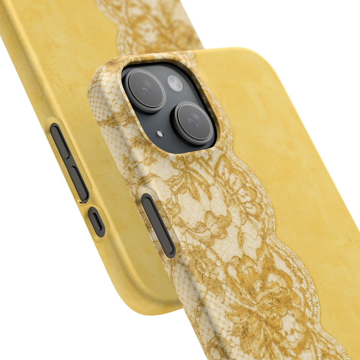 Yellow Vintage Lace Snap Case