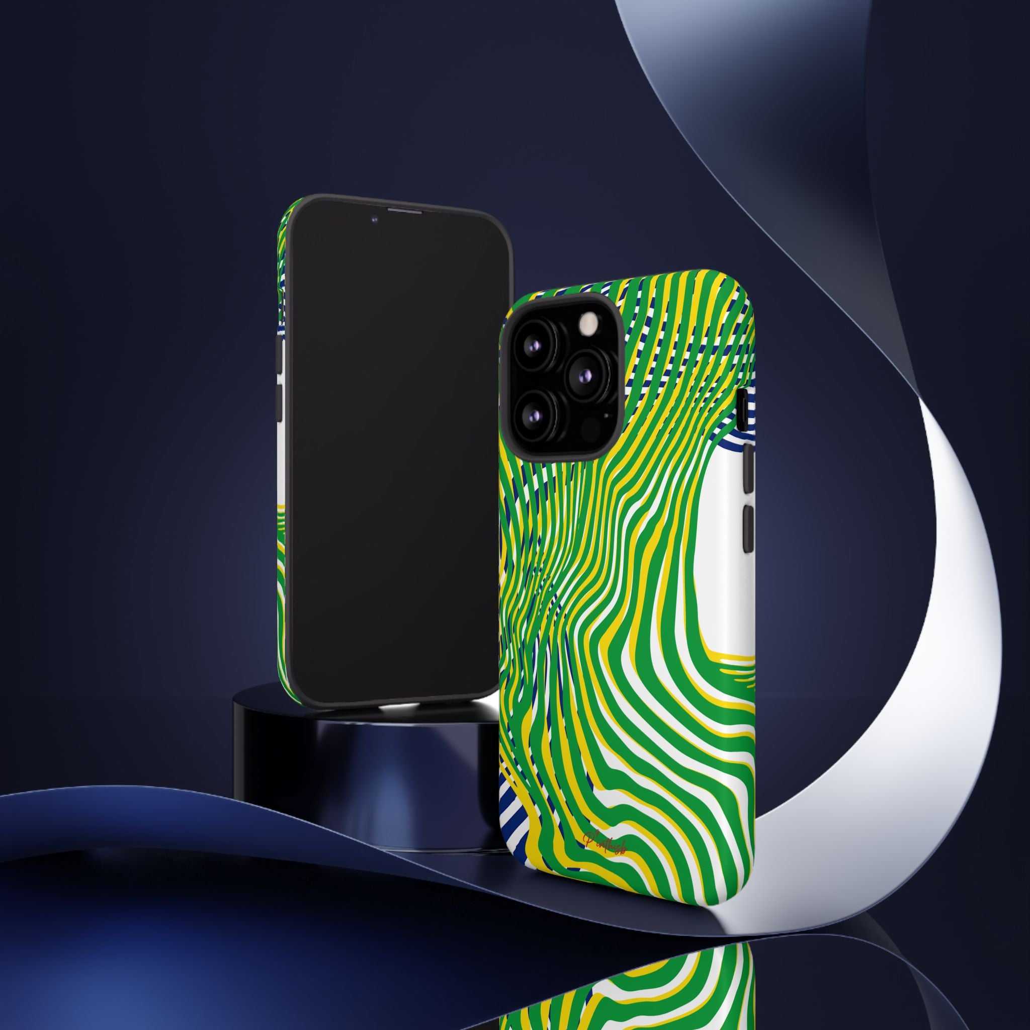 Abstract Green Wave Phone Case