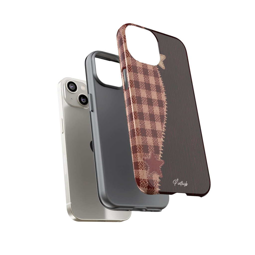 Rustic Plaid Stars Phone Case