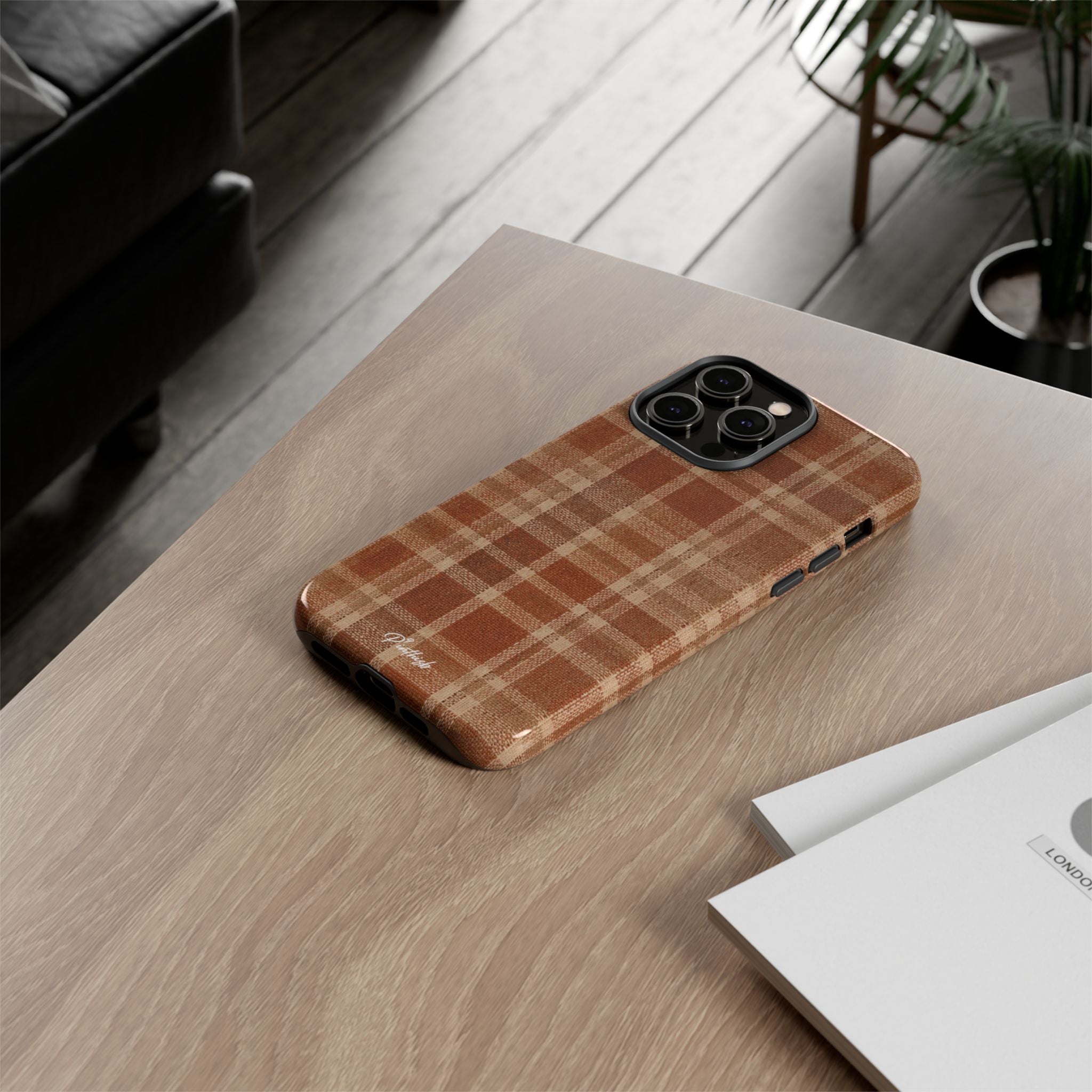 Rustic Brown Cozy Plaid Tough Case