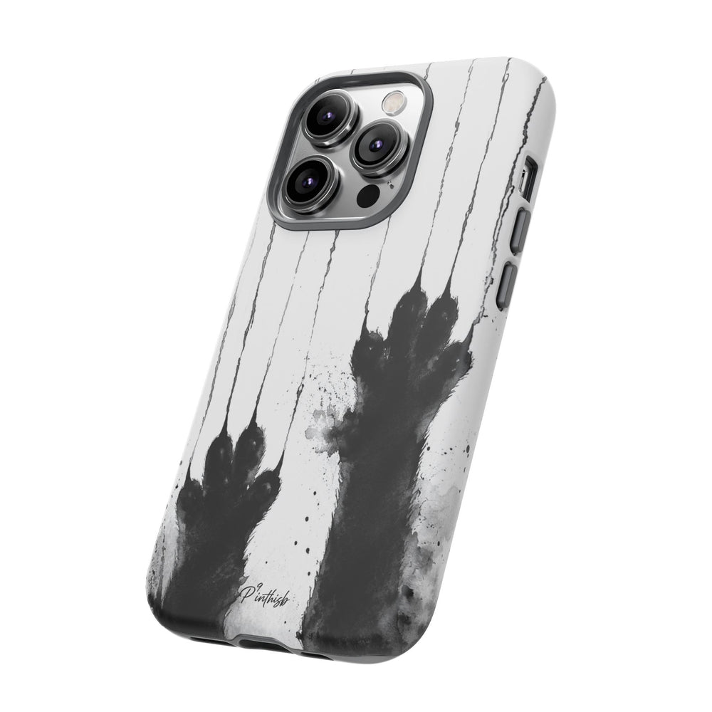 Black Ink Paw Print Tough Case