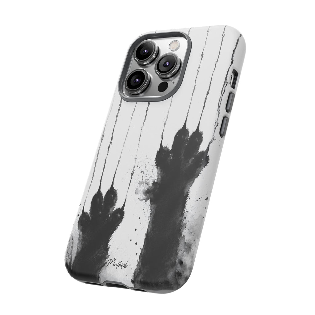 Black Ink Paw Print Tough Case