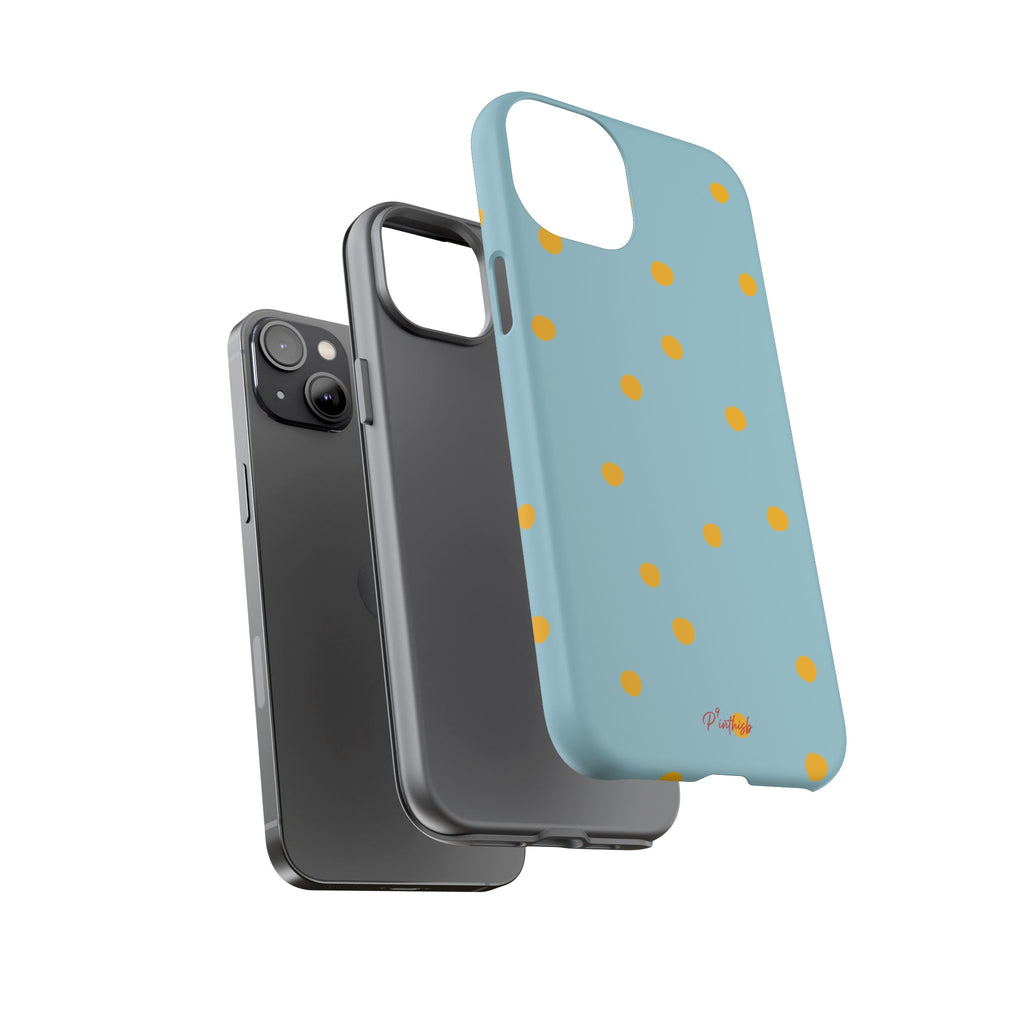 Blue & Yellow Polka Dot Tough Phone Case