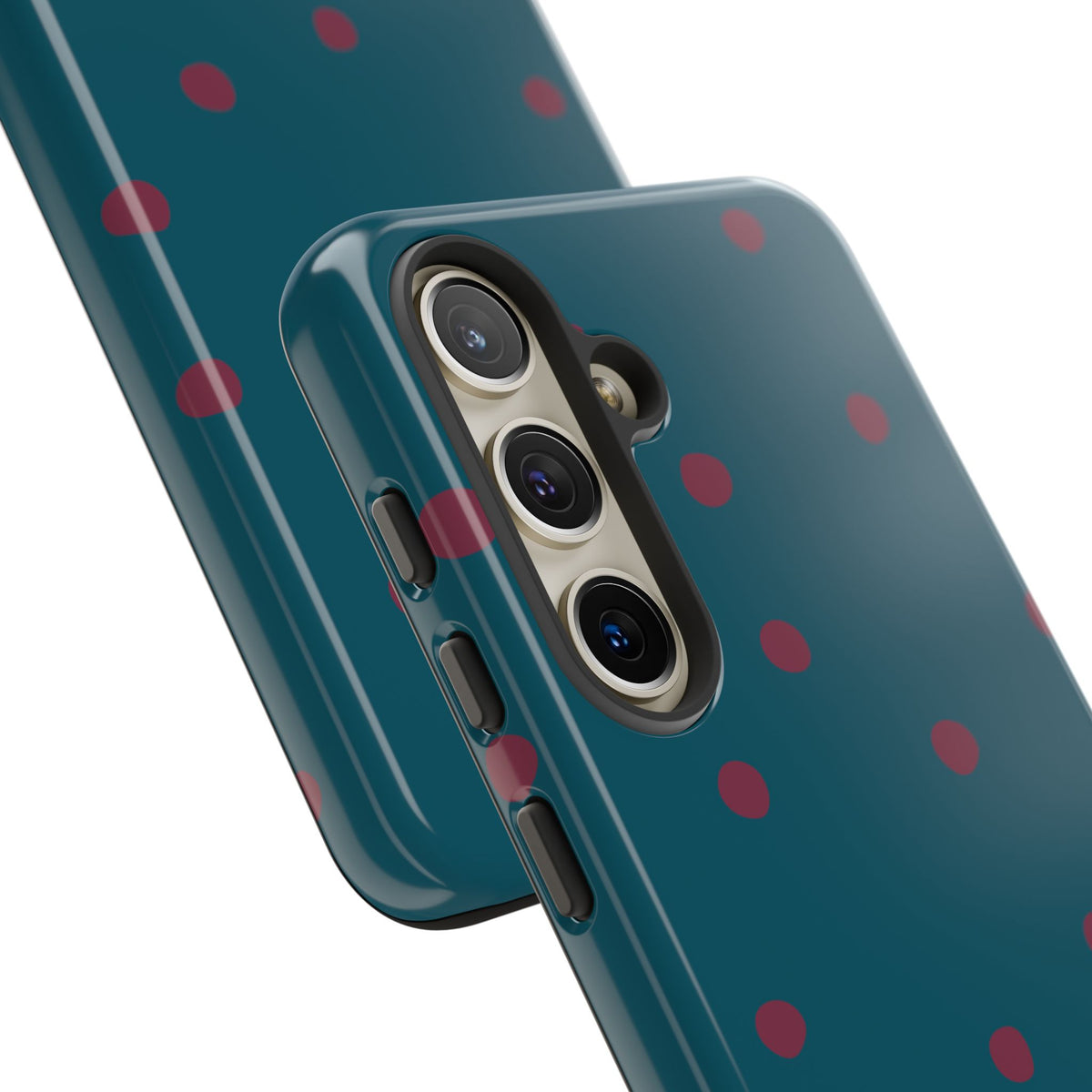 Teal & Burgundy Polka Dot Tough Phone Case