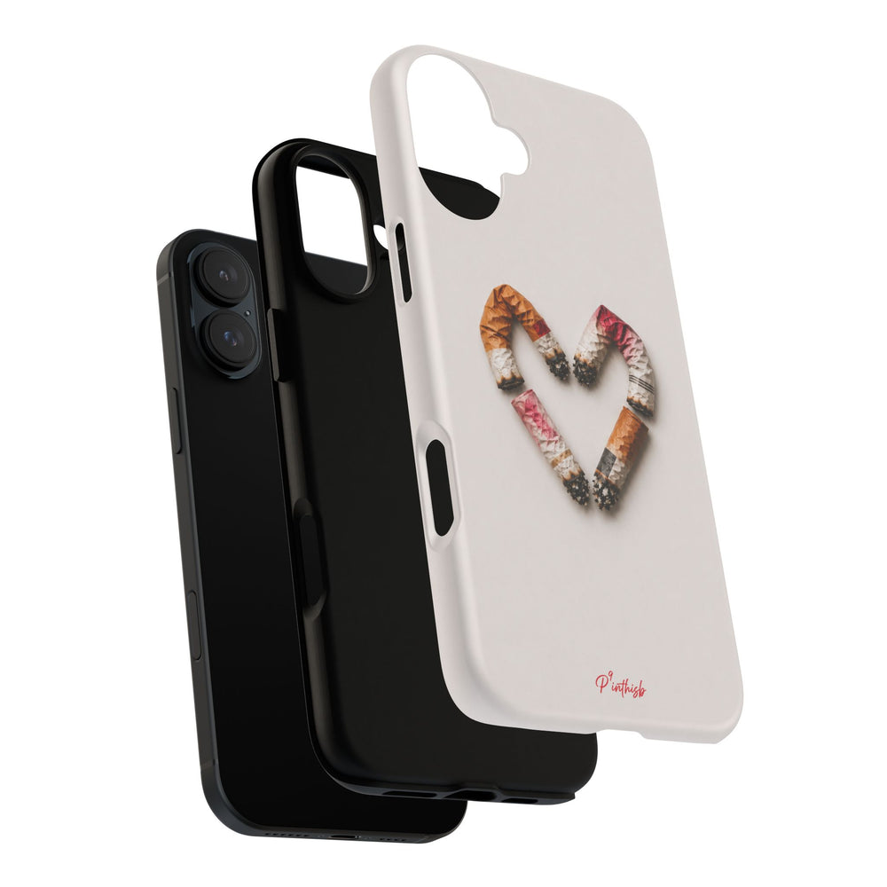 Cigarette Butts Heart Tough Case