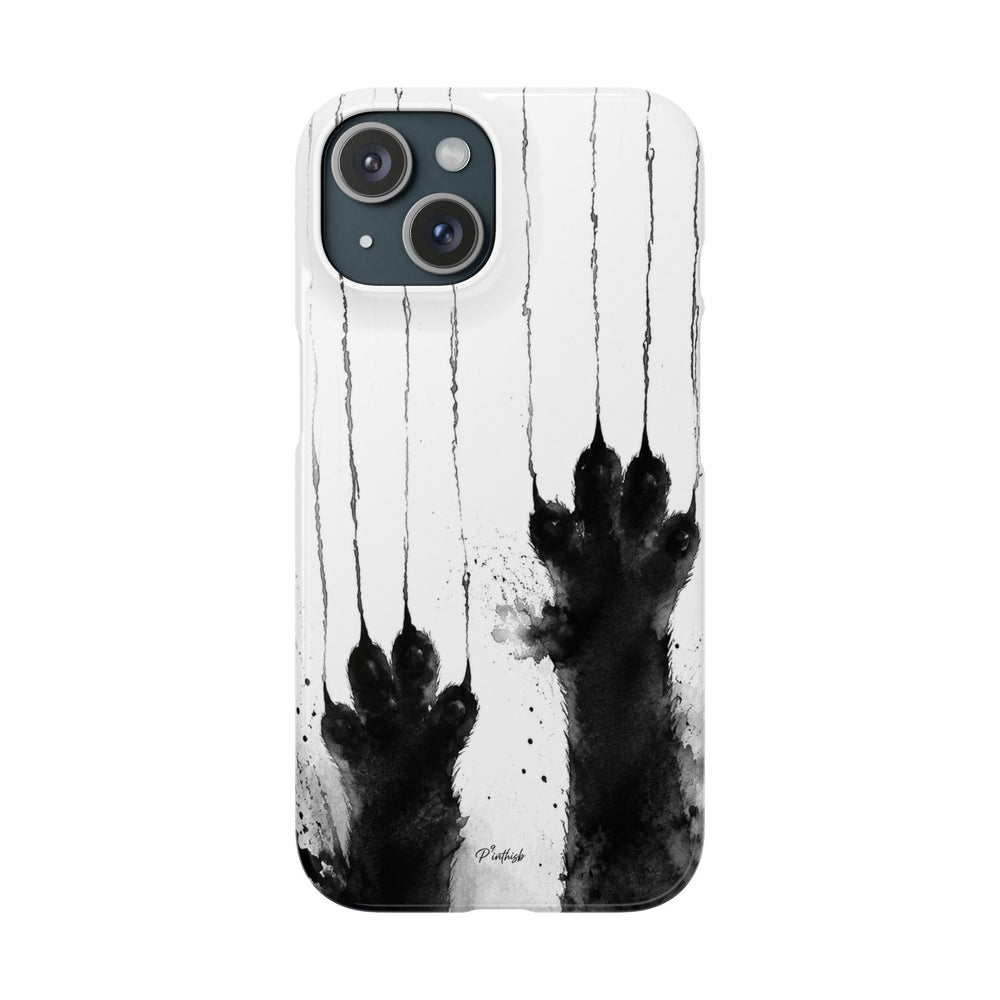 Black Ink Paw Print Snap Case