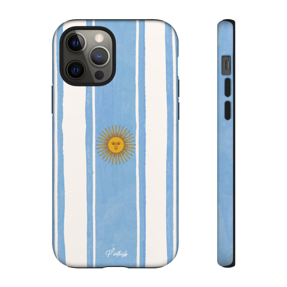 Argentina Flag Tough Phone Case – Blue White Striped Sun Protector