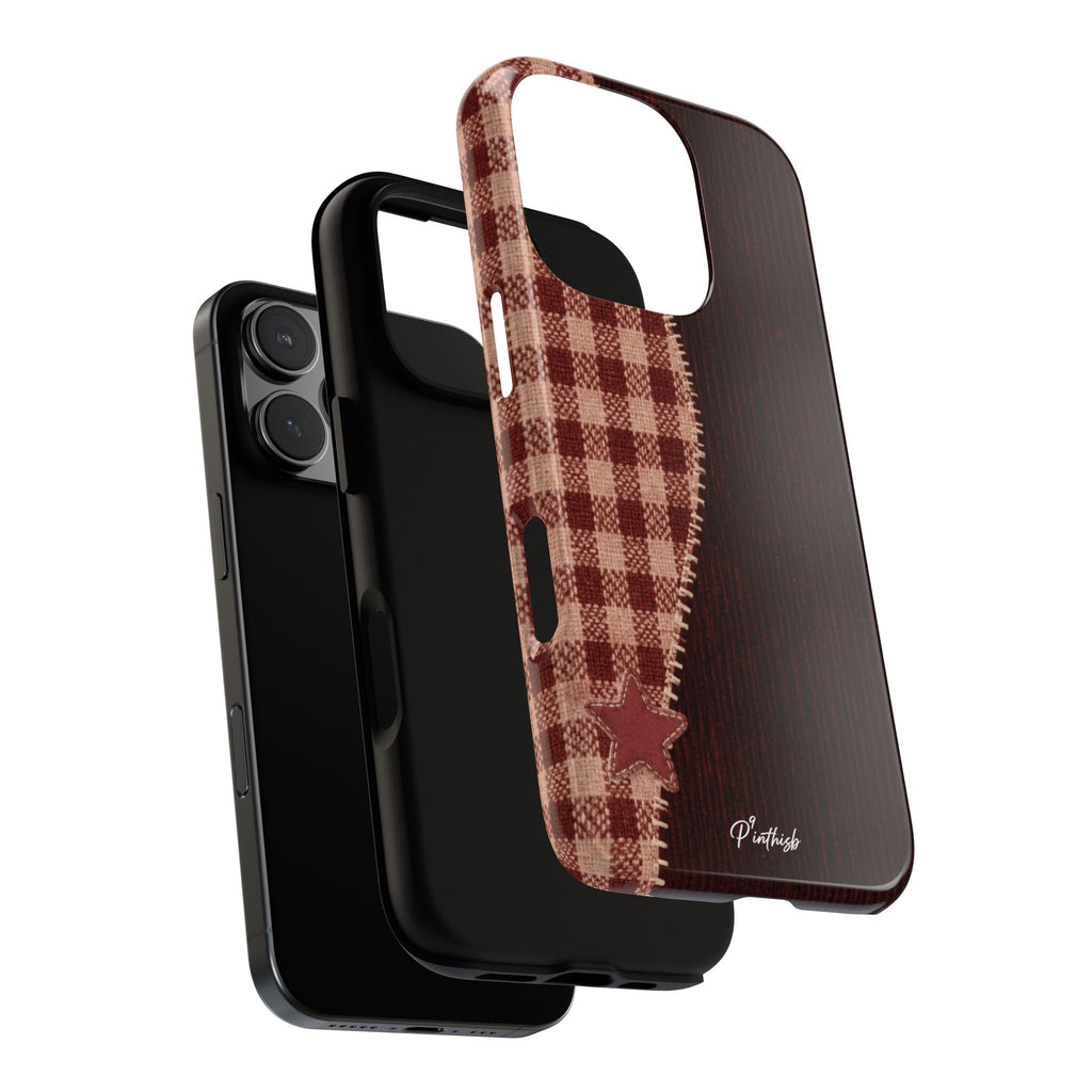 Rustic Plaid Stars Phone Case
