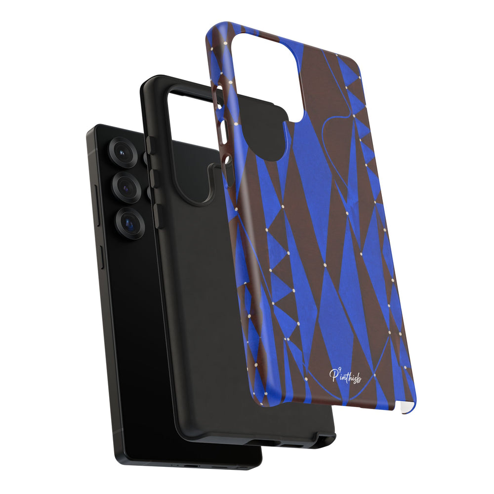 Geometric Blue Diamond Tough Phone Case