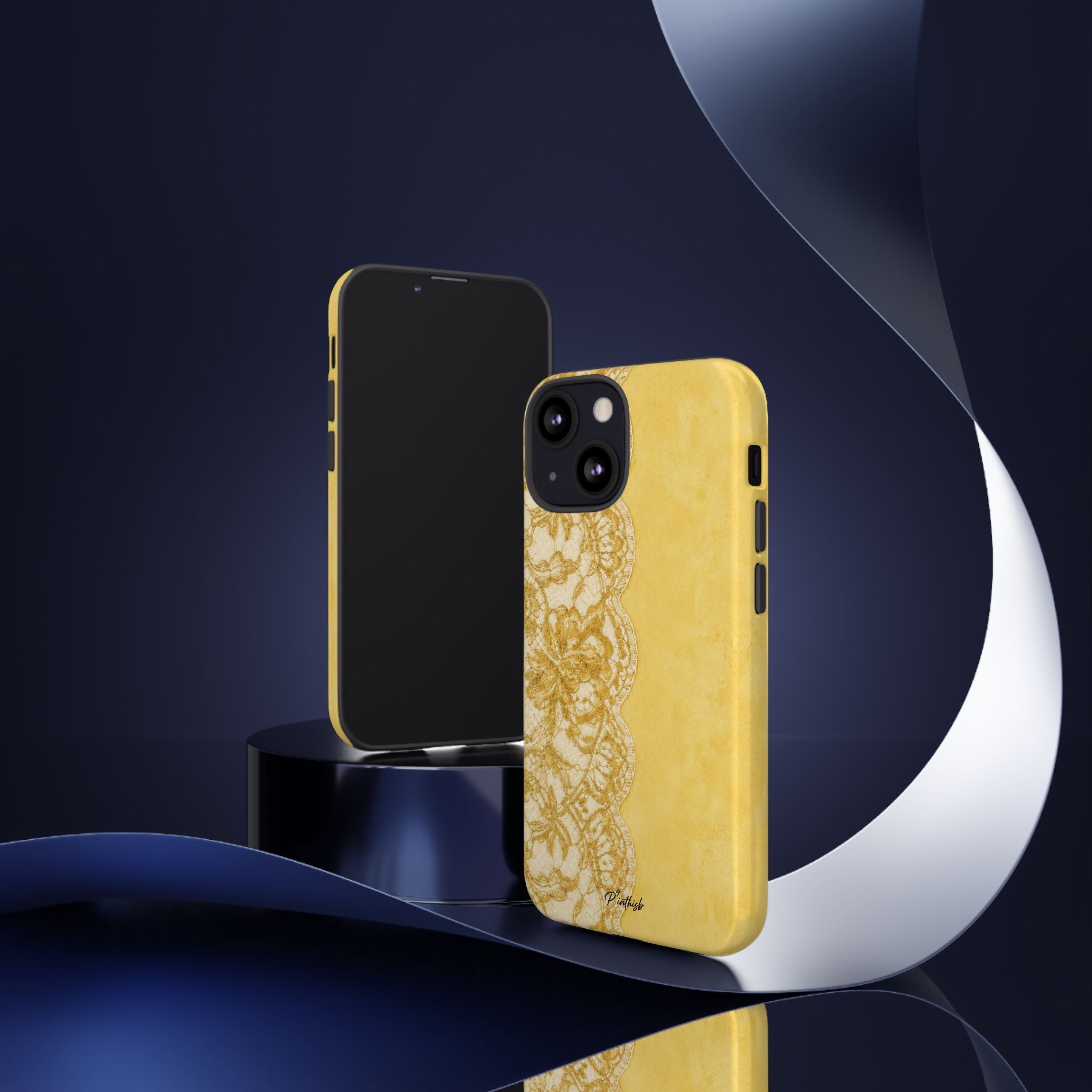 Yellow Vintage Lace Tough Case