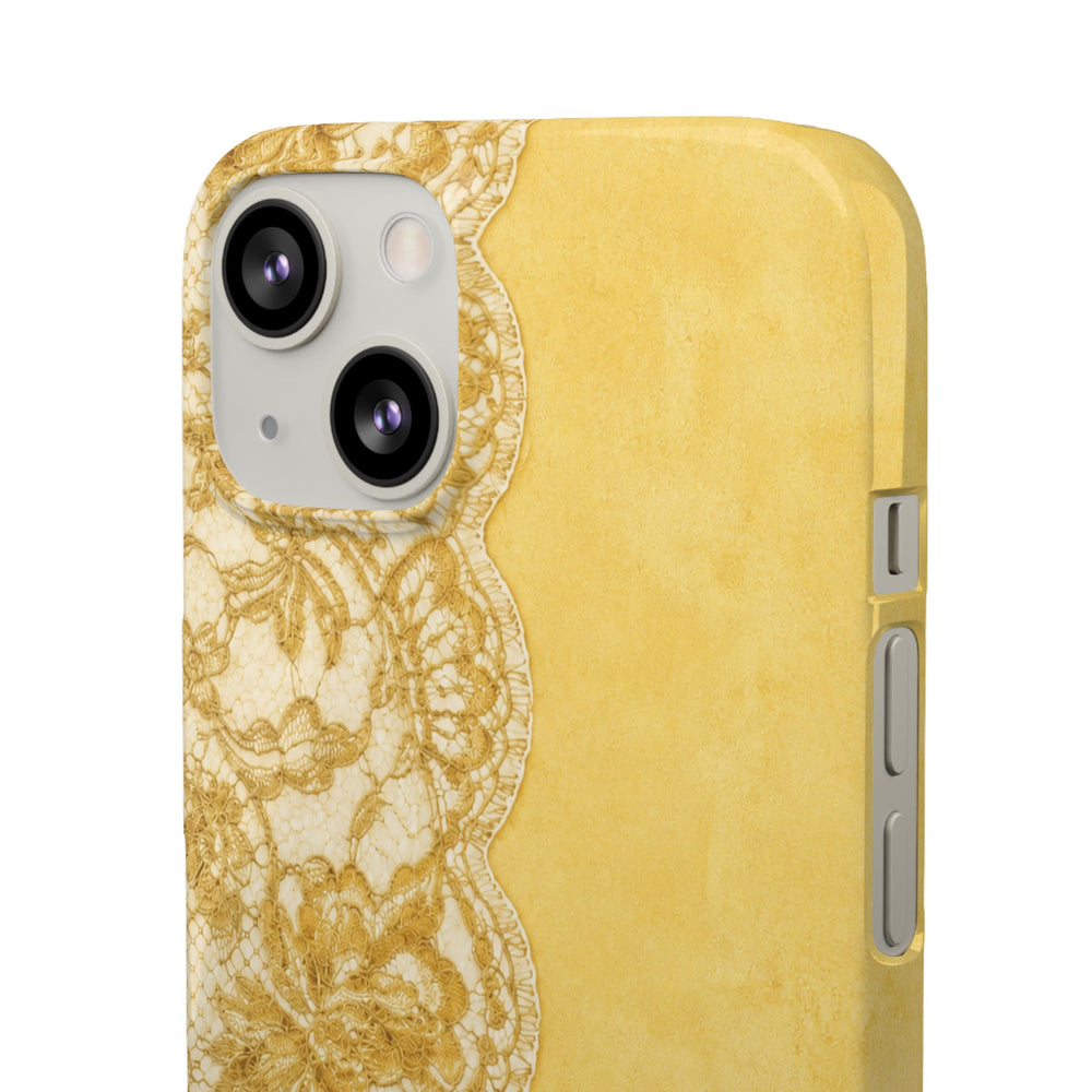 Yellow Vintage Lace Snap Case