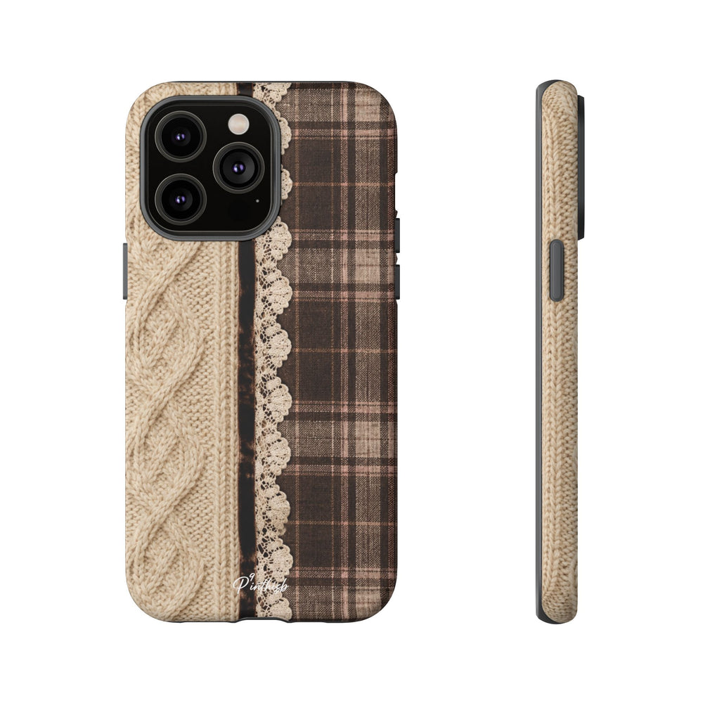 Cozy Plaid Knit Tough Phone Case