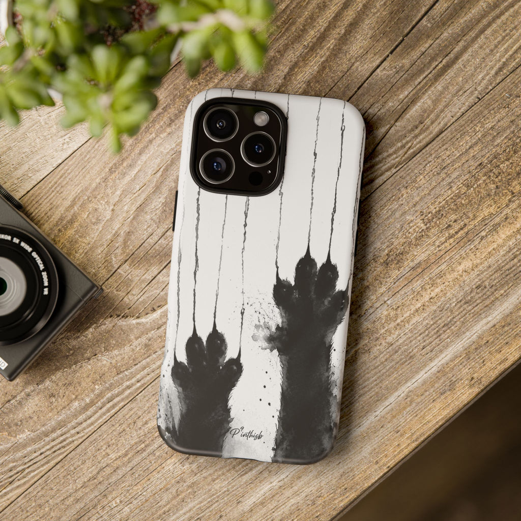 Black Ink Paw Print Tough Case