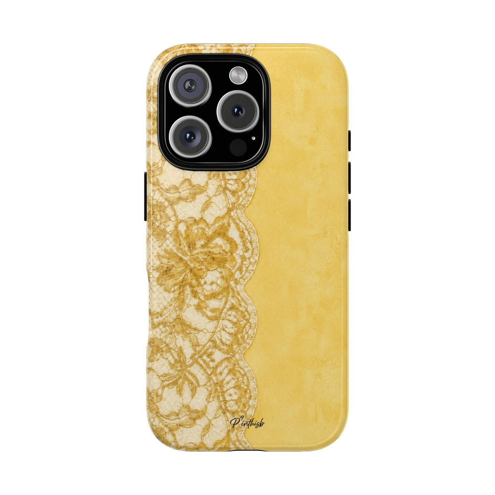 Yellow Vintage Lace Tough Case