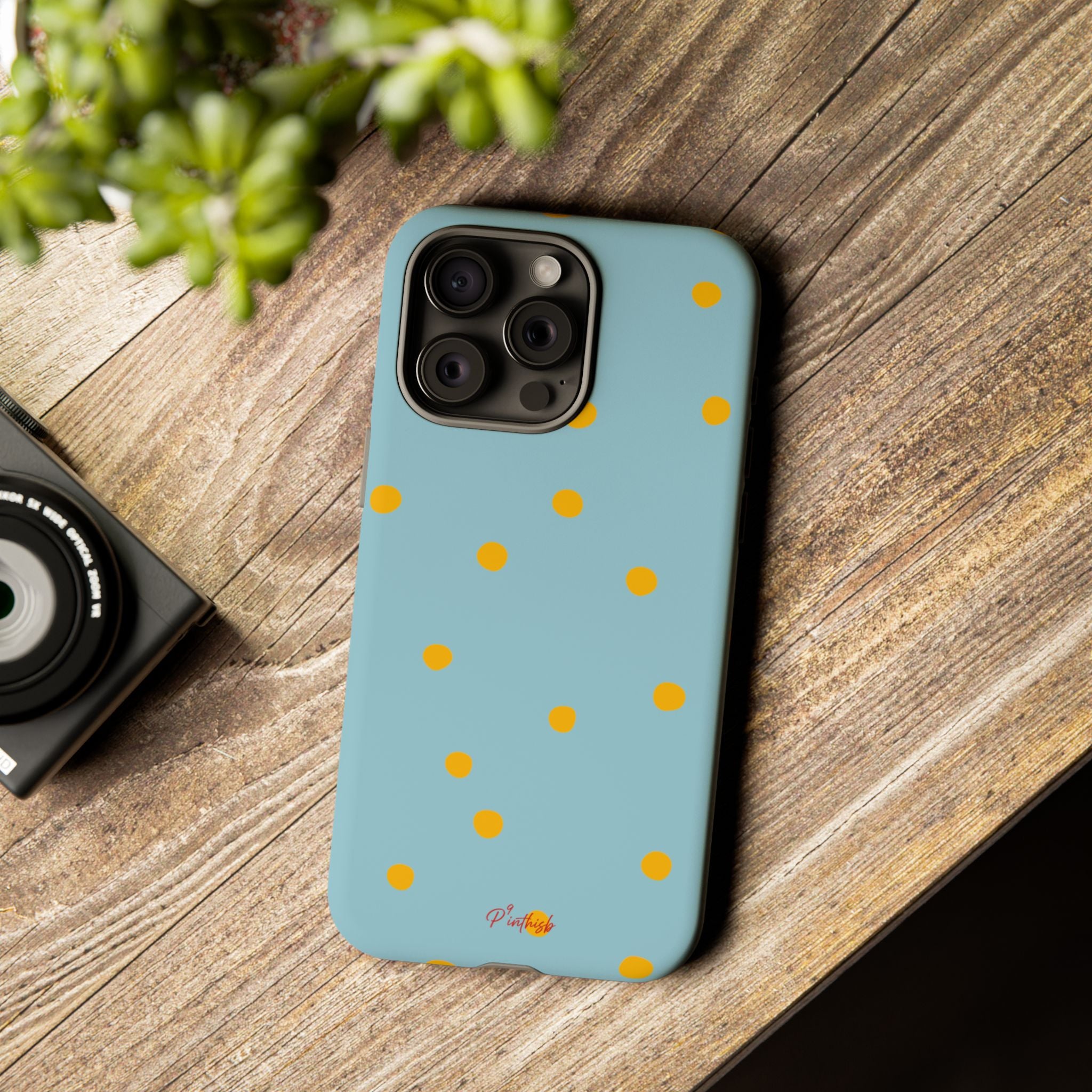 Blue & Yellow Polka Dot Tough Phone Case